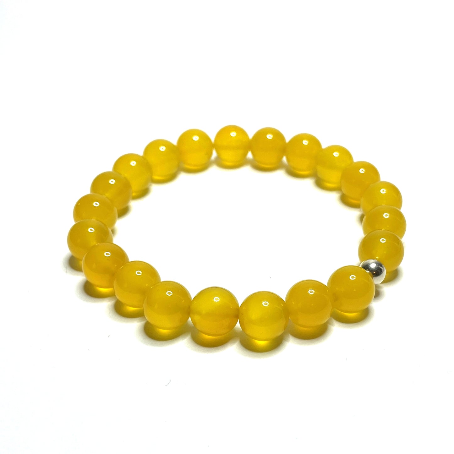 Yellow Agate Beaded Stretch Bracelet