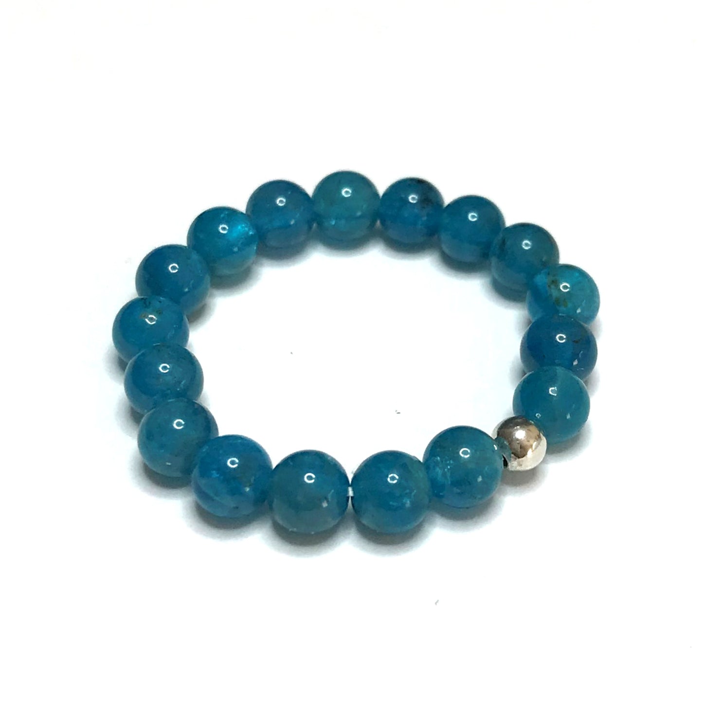 Apatite beaded stretch ring