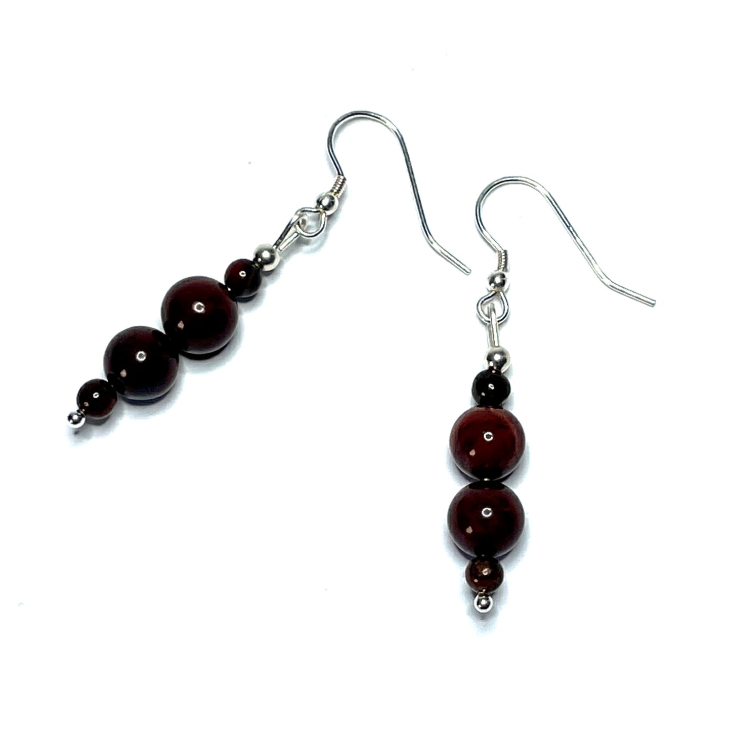 Apple jasper gemstone earrings