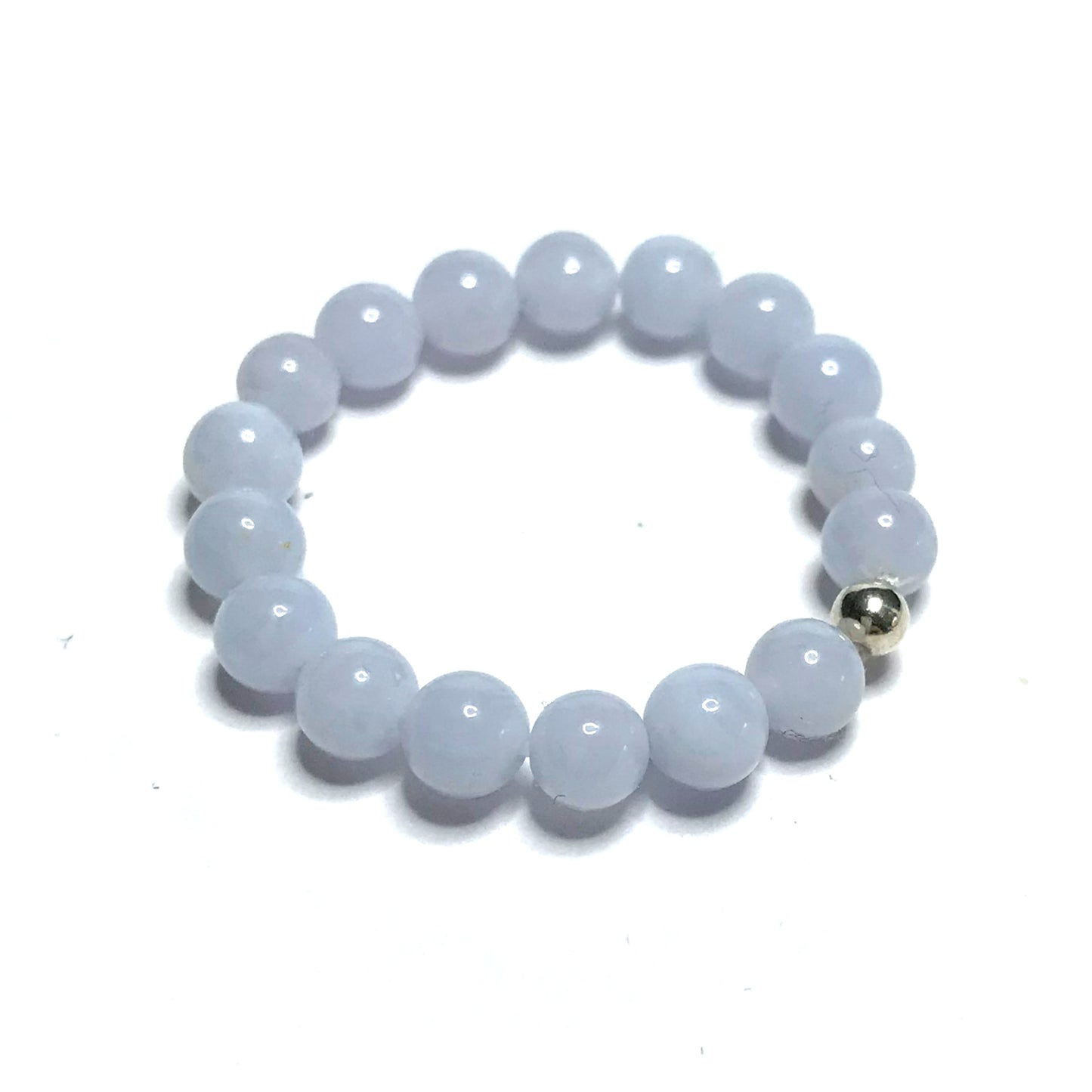 Blue lace agate crystal ring