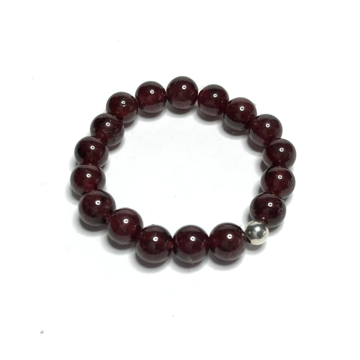 Garnet beaded stretch ring