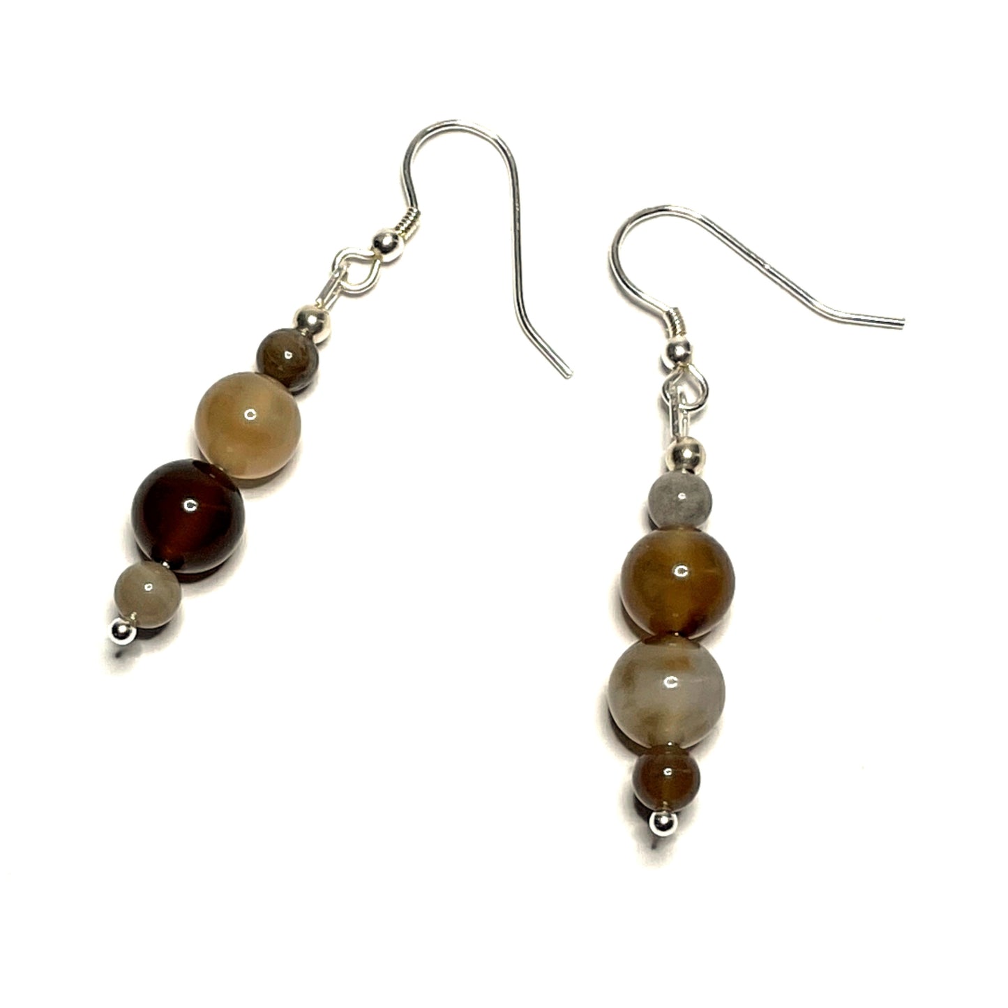 Wood jasper dangle earrings