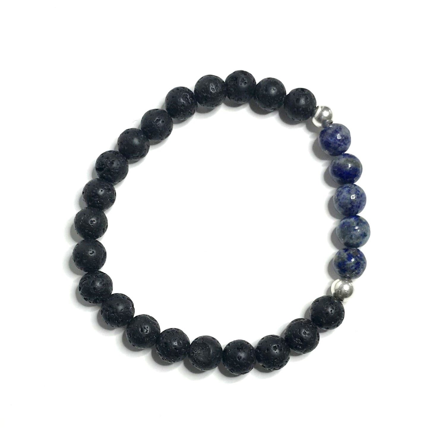 Lapis lazuli bracelet with lava rock beads