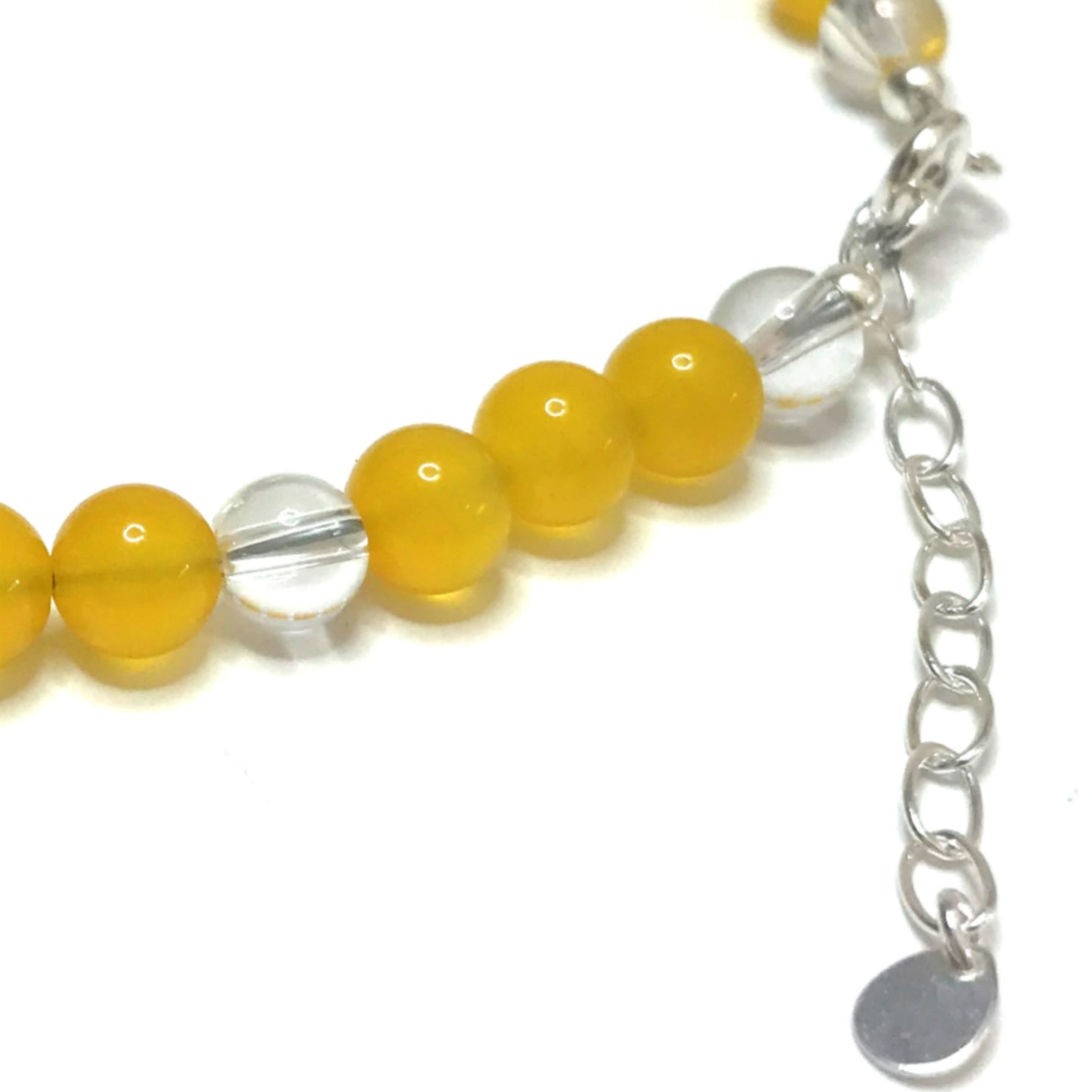 Close up of silver extender chain