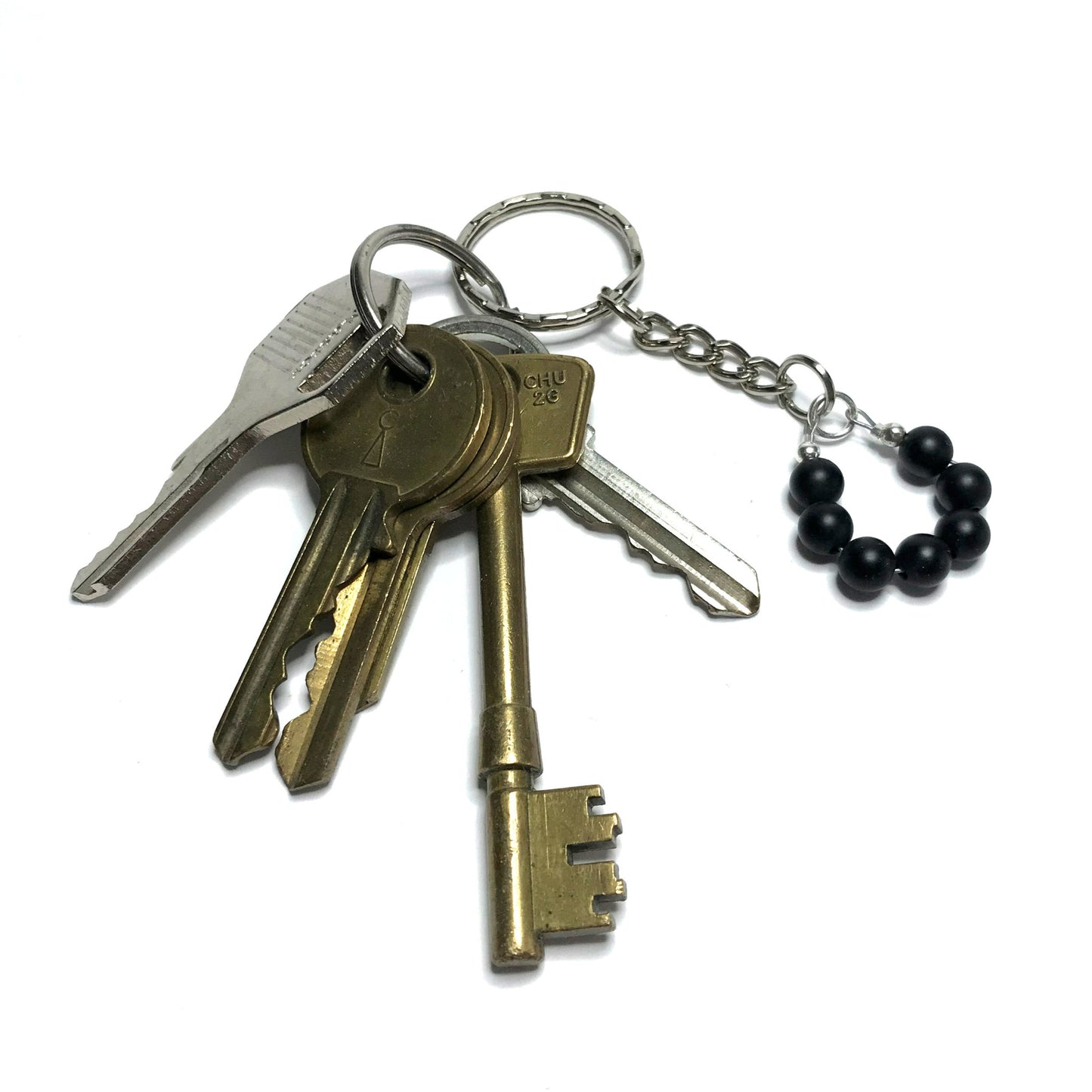 Matte onyx crystal keychain