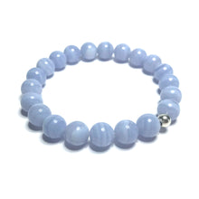 Load image into Gallery viewer, 10mm Blue Lace Agate Bracelet
