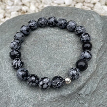 Load image into Gallery viewer, Snowflake obsidian crystal bracelet
