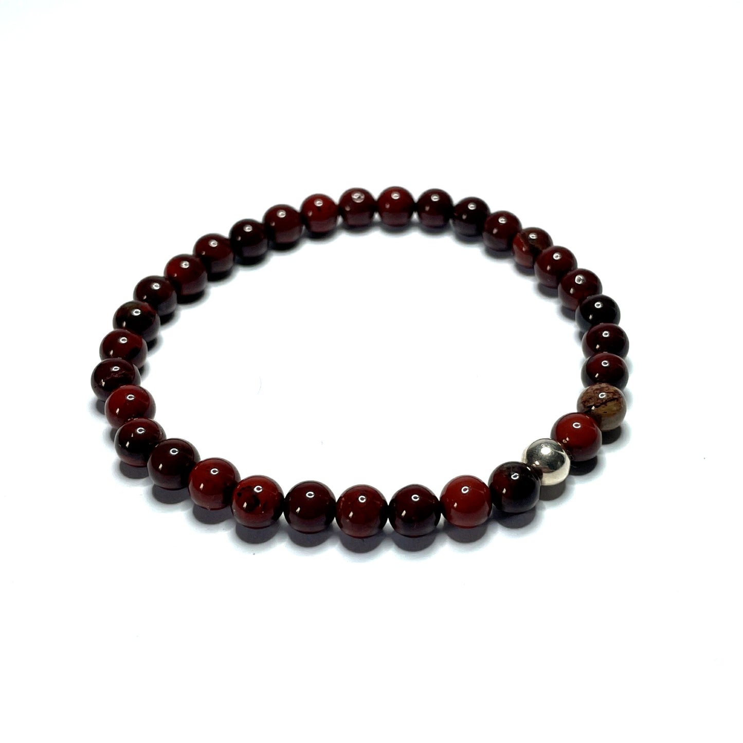 Apple jasper bead bracelet