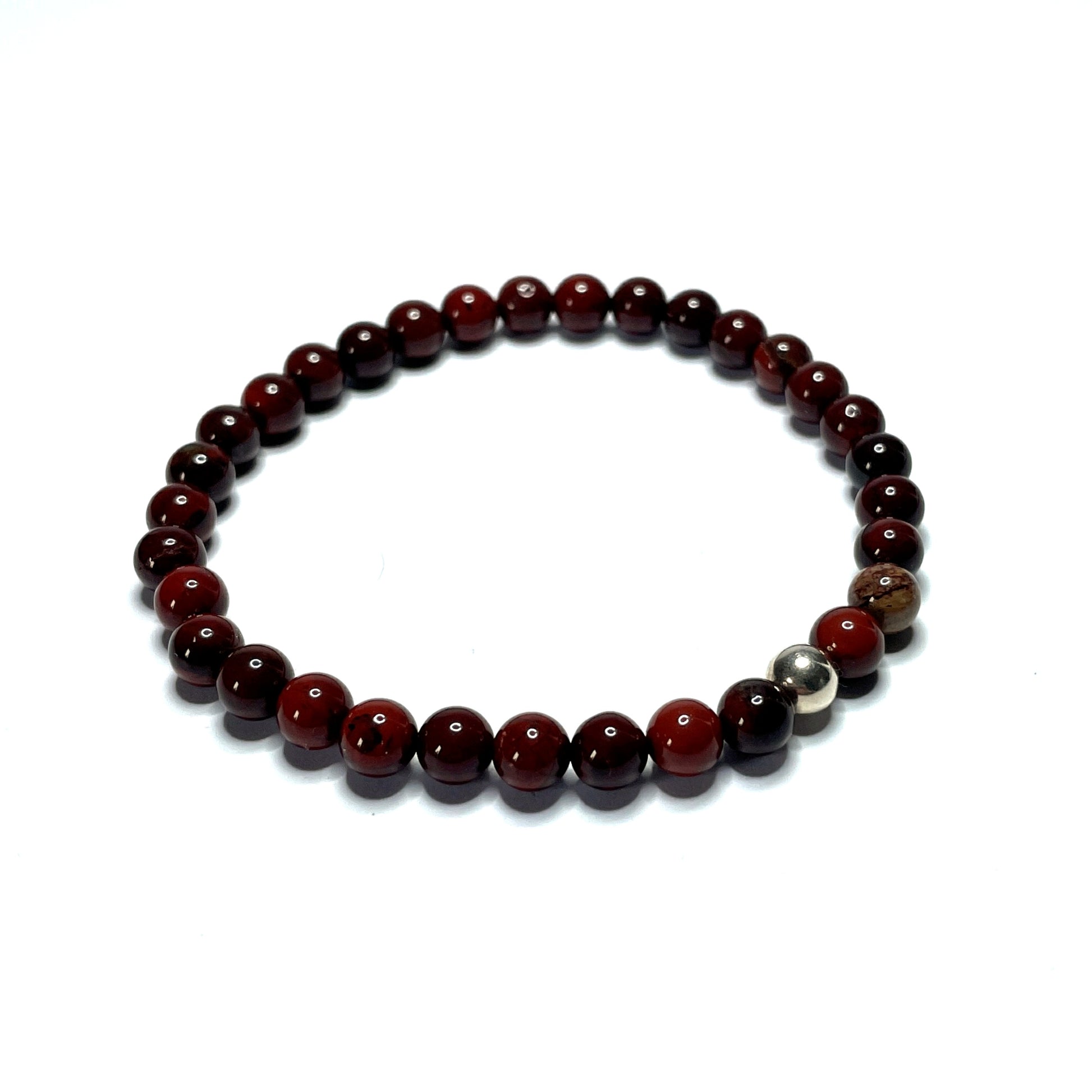 Apple jasper bead bracelet