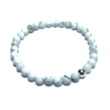 Load image into Gallery viewer, 6mm Howlite bracelet
