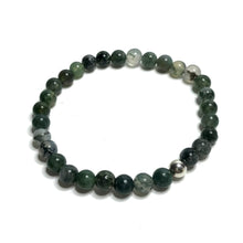 Load image into Gallery viewer, 6mm Moss Agate Bracelet
