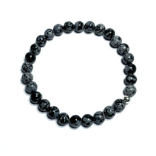 Load image into Gallery viewer, Snowflake obsidian stretch bracelet
