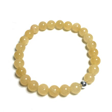 Load image into Gallery viewer, Yellow gemastone beaded stretch bracelet
