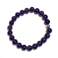 Load image into Gallery viewer, Purple bracelet with silver bead
