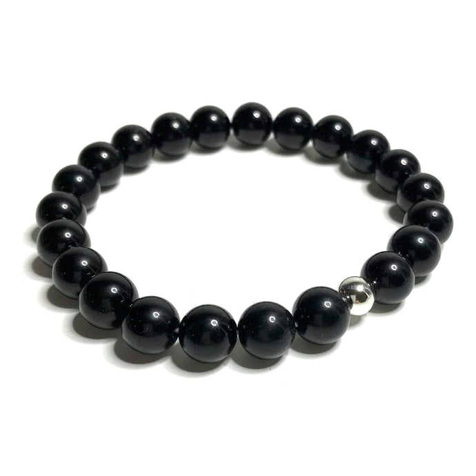 Black tourmaline bead bracelet