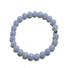 Load image into Gallery viewer, Blue lace agate crystal beaded stretch bracelet
