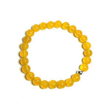 Load image into Gallery viewer, Yellow agate beaded stretch bracelet
