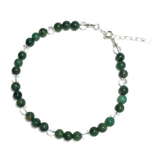Load image into Gallery viewer, African jade crystal bead anklet with clear quartz.
