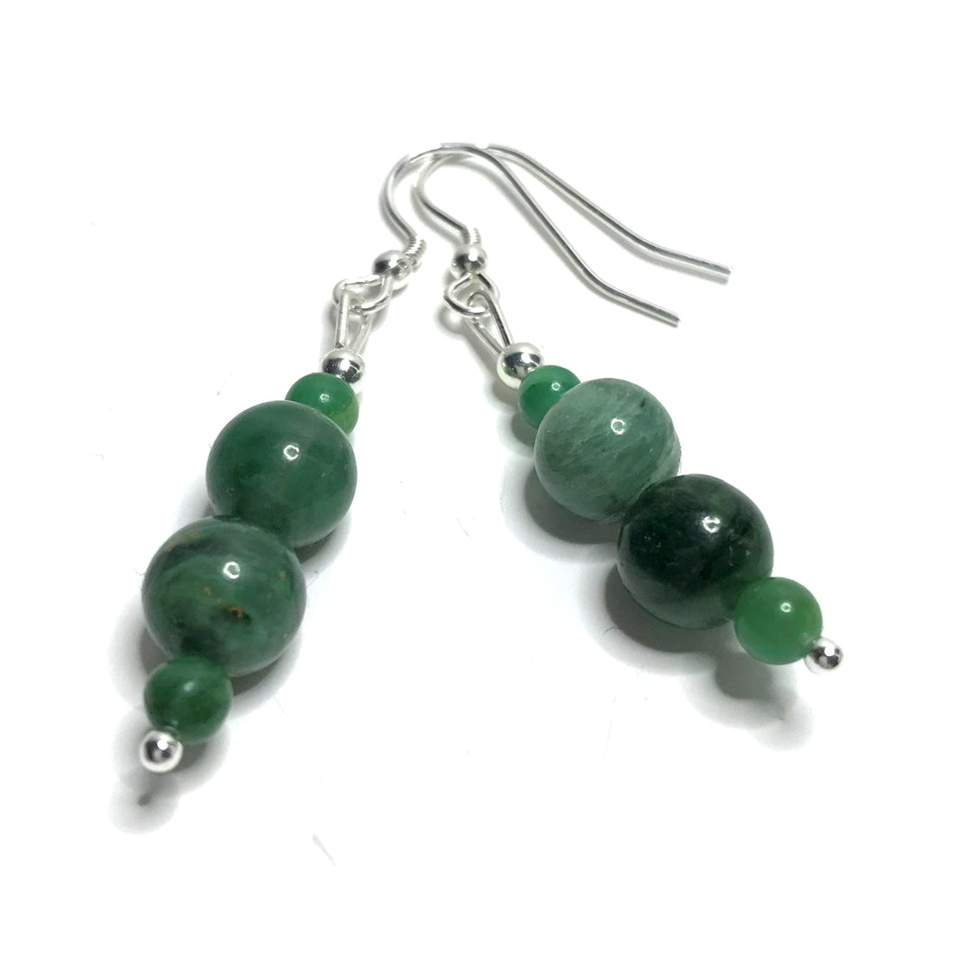 Beaded jade earrings