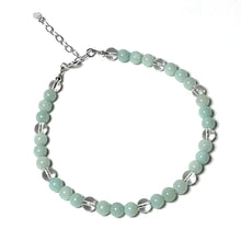 Load image into Gallery viewer, Amazonite anklet with sterling siver extender chain
