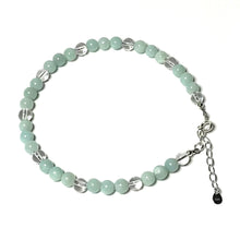Load image into Gallery viewer, Amazonite and clear quartz bead anklet
