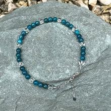 Load image into Gallery viewer, Blue crystal anklet on stone
