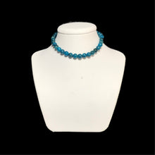 Load image into Gallery viewer, Blue gemstone choker on white stand
