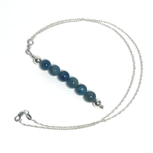 Load image into Gallery viewer, Blue crystal pendant on a sterling silver chain
