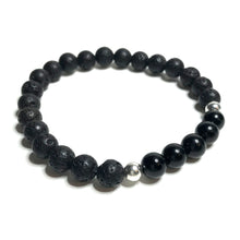 Load image into Gallery viewer, Black tourmaline with lava rock bracelet
