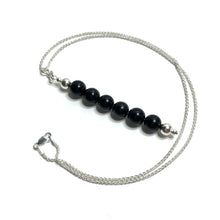 Load image into Gallery viewer, Black crystal pendant with a sterling silver chain
