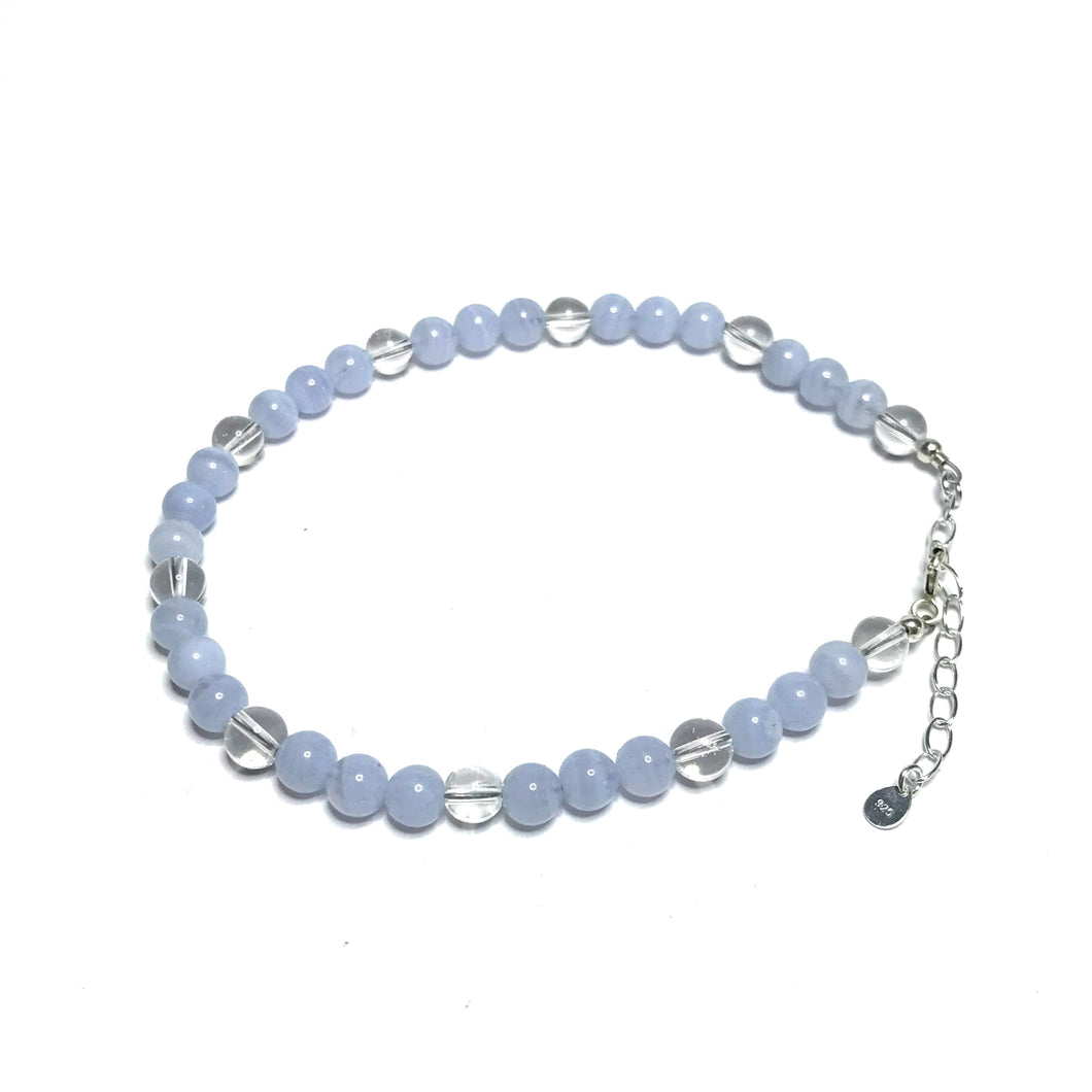 Blue lace agate anklet