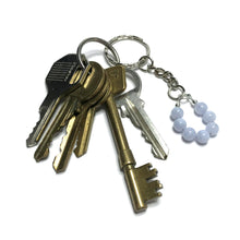Load image into Gallery viewer, Blue lace agate crystal keychain with keys

