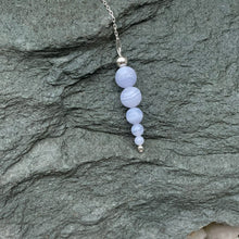 Load image into Gallery viewer, Blue lace agate crystal pendulum
