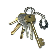 Load image into Gallery viewer, Blue Tiger&#39;s eye gemstone keychain with keys
