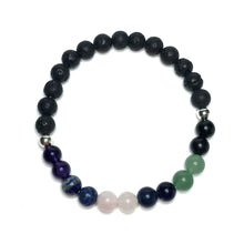 Load image into Gallery viewer, Calming gemstone bead bracelet with lava
