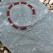 Load image into Gallery viewer, Carnelian beaded anklet
