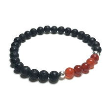 Load image into Gallery viewer, Carnelian with Lava Rock Bracelet
