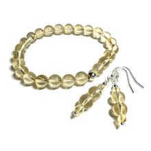 Load image into Gallery viewer, Citrine beaded bracelet and matching drop earrings
