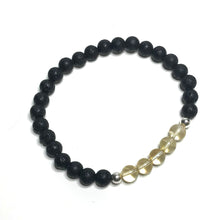 Load image into Gallery viewer, Citrine crystal bracelet with lava rock  beads
