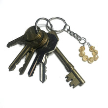 Load image into Gallery viewer, Citrine gemstone keychain with keys
