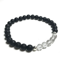 Load image into Gallery viewer, Clear Quartz with Lava Rock Bracelet
