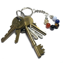 Load image into Gallery viewer, Creativity gemstone keychain with keys
