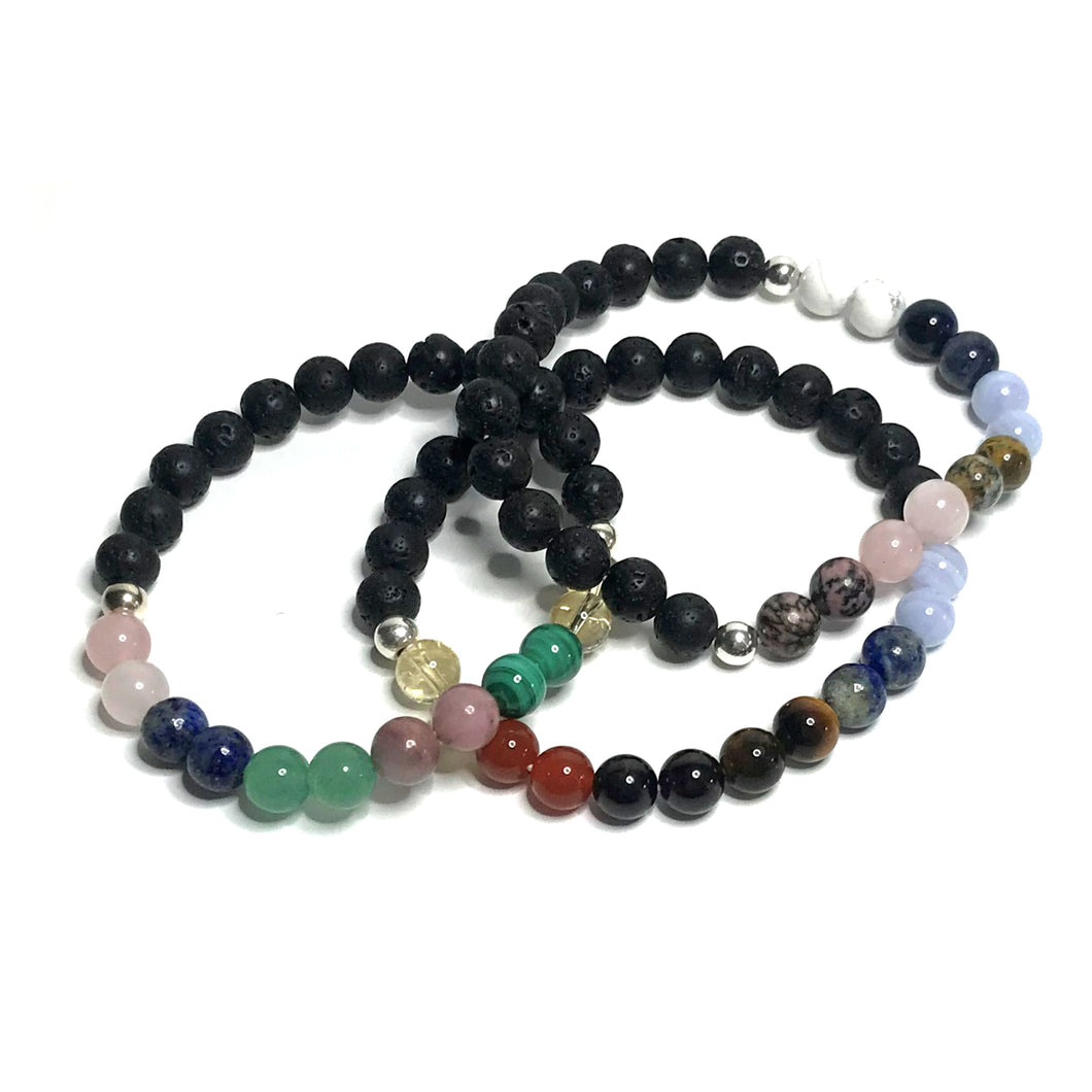 Custom crystal bracelets with lava