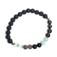 Load image into Gallery viewer, EMF protection healing gemstone bracelet with lava rock
