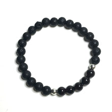 Load image into Gallery viewer, Garnet crystal bracelet with lava rock beads
