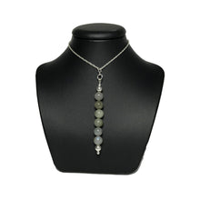 Load image into Gallery viewer, Labradorite pendant necklace on stand
