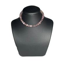 Load image into Gallery viewer, Lepidolite choker necklace on black stand
