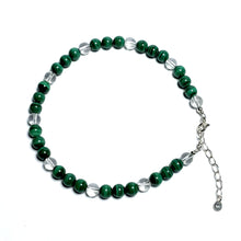 Load image into Gallery viewer, Green gemstone anklet with sterling silver extender chain
