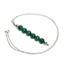 Load image into Gallery viewer, Green gemstone beaded pendant on a sterling silver chain
