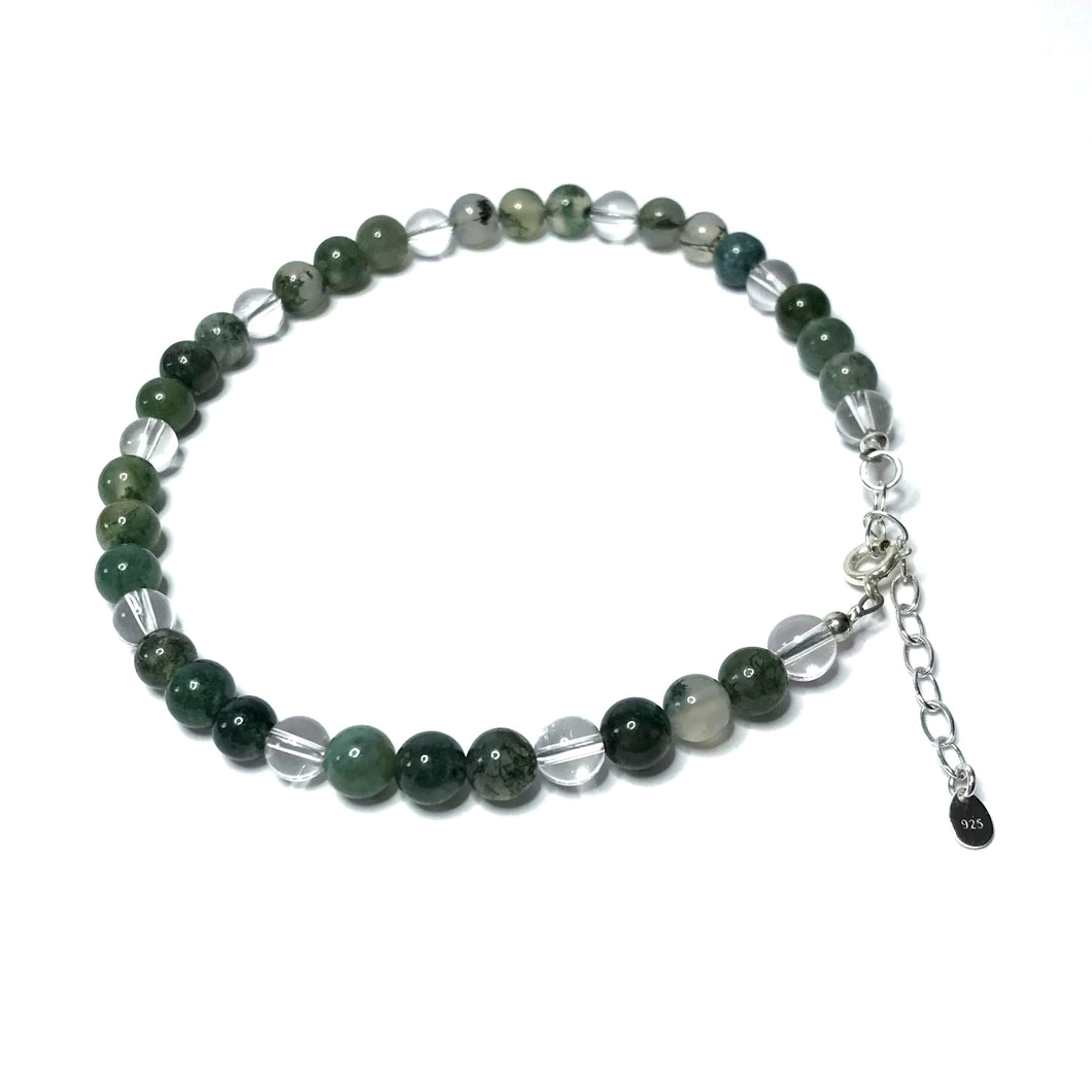 Moss agate anklet